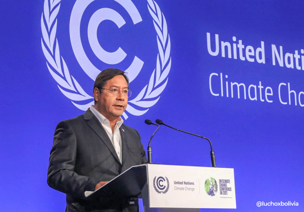 Luis Arce en la COP26 el 8 de noviembre
